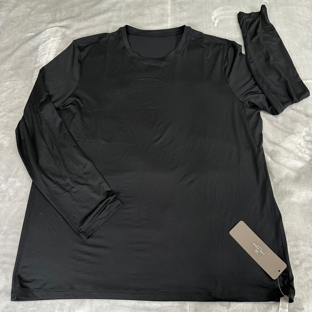 CRZ YOGA Long Sleeve Shirt Women XL Black Athletic Crew Neck Workout Top NZ13